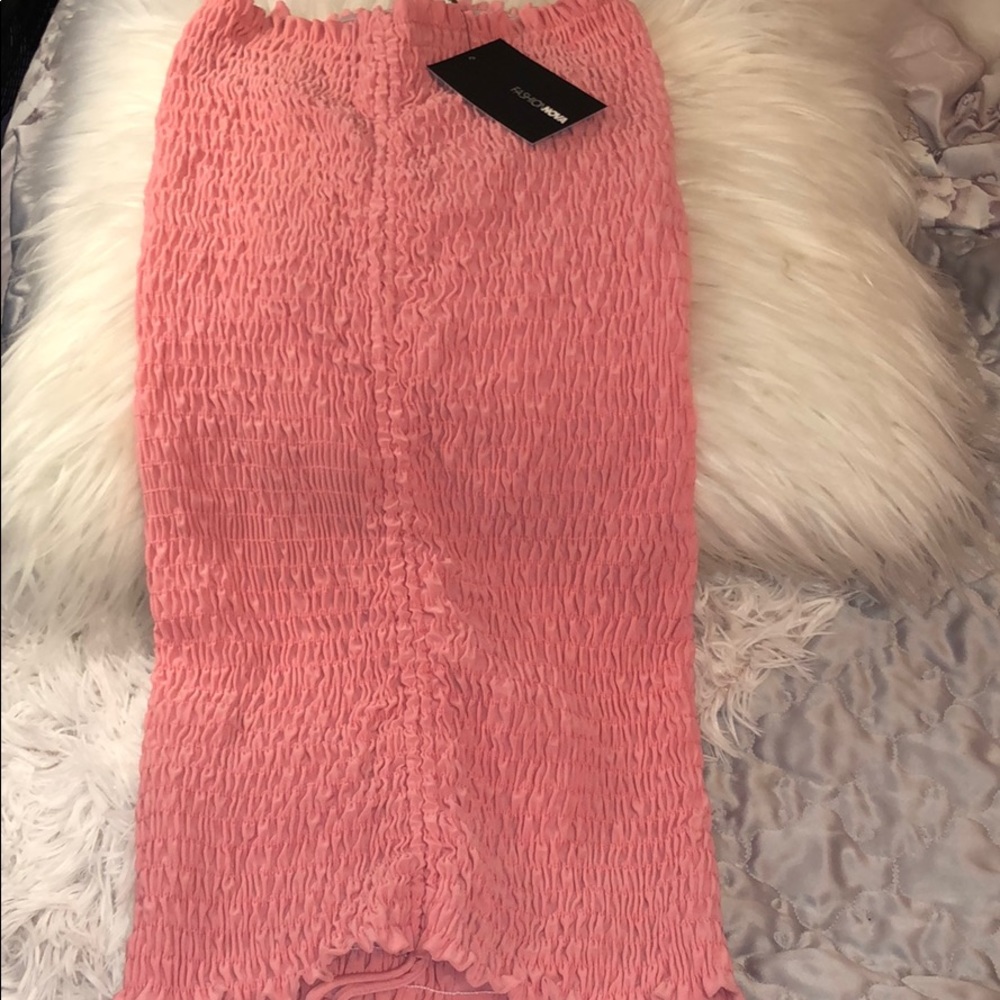 Fashion nova scrunch coral RARE dress - Picture 8 of 8